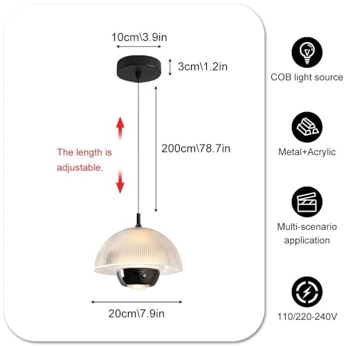 Lampe suspendue en métal noir pour libérer l'espace de votre table de nuit - 4