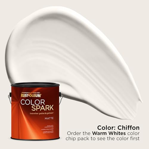 Image of Rust-Oleum Color Spark Interior Paint and Primer in One, Matte, Chiffon, 1 Gallon