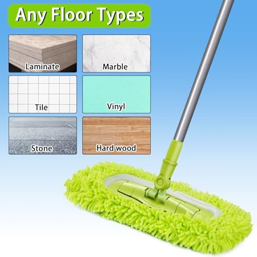 Unoutur Reusable Dry Sweeping Cloths Microfiber Wet Mop Pads Compatible with Swiffer Sweeper Mop Replacement Sweeping Mopping pad Refills for Hardwood Surface Floor Cleaning (4PCS) - 3