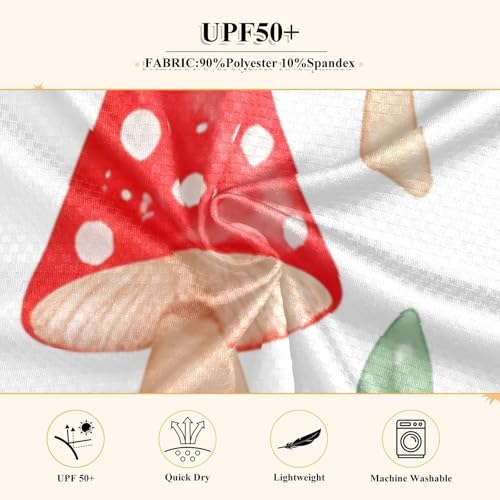 Mushroom Gnome White Boy's Rash Guard Swim Shirt Long Sleeve Sun Shirt for Toddler Kid UPF50+4