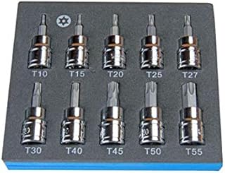 US Pro Bergen 10Pc 3/8 Drive 48mm Long S2 Tamper Proof Torx Bit Socket Set T10 - T55