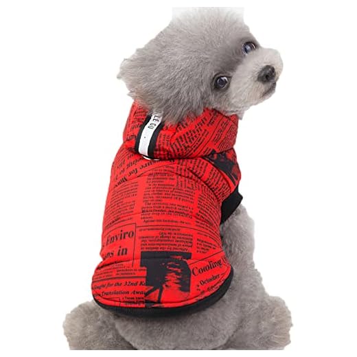 Foern Casaco para cachorro, capuz quente com fecho de botões forro macio confortável algodão lã D anéis outono inverno, jaqueta para cães pequenos, vermelho, PP: 32 cm/12,6 pol