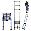 HDNSYNE Telescopic Ladder Extended and Climb Telescoping Ladder, 8m/ 7m/ 6.2m/ 5m/ 4m/ 3.8m/ 2. 6m Long Aluminum Extension Telescopic Ladders, for Rooftop RV Attic Outdoor Work