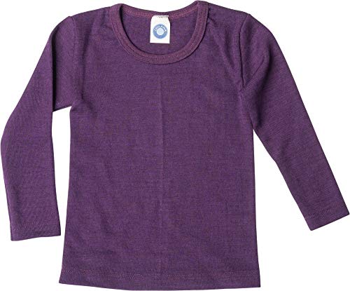 Cosilana, Kinder Unterhemd Langarm, 70% Wolle (kbT), 30% Seide (Pflaume, 104)