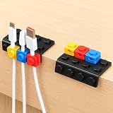 2Pcs Building Block Cable Organizer, Desktop Cable Organizer, Mobile Phone Data Cable Organizer And Storage Device, Charging Fixer, Clip-On Cable Routing Device, Suitable For Fun Storage In Homes