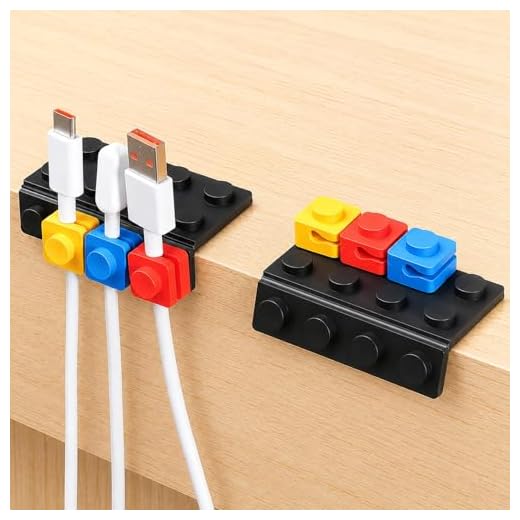 2Pcs Building Block Cable Organizer, Desktop Cable Organizer, Mobile Phone Data Cable Organizer And Storage Device, Charging Fixer, Clip-On Cable Routing Device, Suitable For Fun Storage In Homes