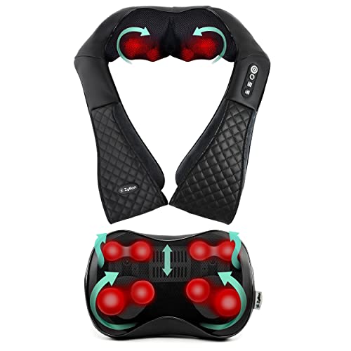Zyllion Zma-28 Shiatsu Neck Massager And Zma-25 Shiatsu 8 Node Pillow Massager Bundle (Black) #TOP12