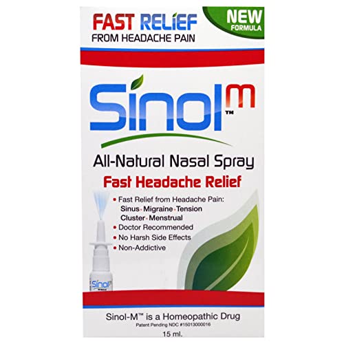 Sinol FAST headache relief nasal spray. A proven all-natural OTC medicine for all types of headaches. 57 doses and can be used repeatedly as needed.