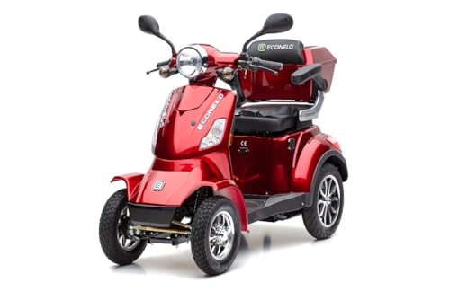 ECONELO P4000 Seniorenmobil 4 Rad mit Lithium-Akku, 25 km/h, 1000 W, Rot