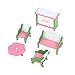 TOYANDONA Kit de muebles para casa de muñecas de madera, mini mueble sillas de playa accesorios de mesa en miniatura 5 piezas