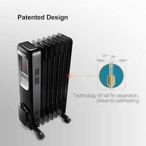 Kopbeau Space Heater, Kopbeau 1500W Oil Filled Radiator Electric Heater With Digital Thermostat thumb #3