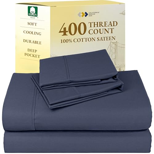 California Design Den Natural 100% Cotton Cooling Sheets for Queen