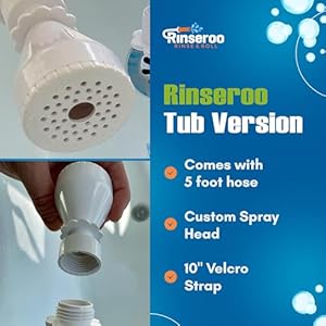 Rinseroo Slip-On Bathtub Faucet Sprayer Attachment. Ultra-Flex Dog Shower Hose Adapter Portable Hose Attachment with Sprayer Pet Showerhead Attach Tub Spout 5 Foot Hose. No Install for Speedy Washing Rinseroo Slip On Bathtub Faucet Sprayer Attachment Ultra Flex Dog Shower Hose Adapter Portable Hose Attachment with Sprayer Pet Showerhead Attach Tub Spout 5 Foot Hose No Install for Speedy Washing