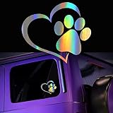 JINYUNDUOSP Heart with Dog PAW Puppy Love Footprint Vinyl Decals Bumper Stickers for Cars, Van, Truc