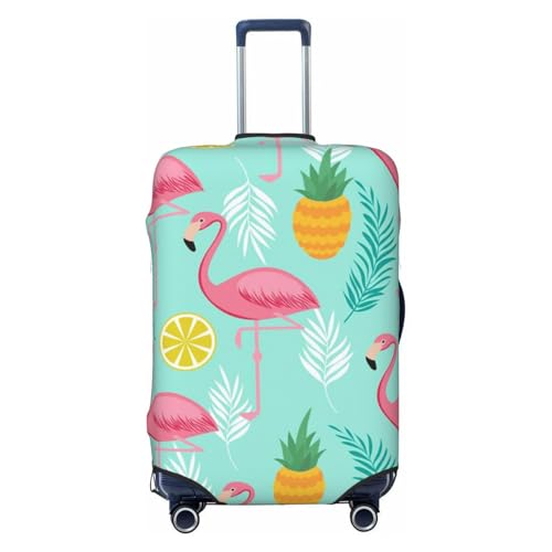Flamingo Print Suitcase Cover Luggage Protector Washable Elastic Fashionable Travel Gear Cover