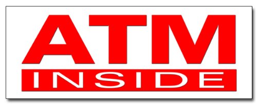 24" ATM Inside Decal Sticker Cash Machine Money Automatic Teller Machine Bank Card