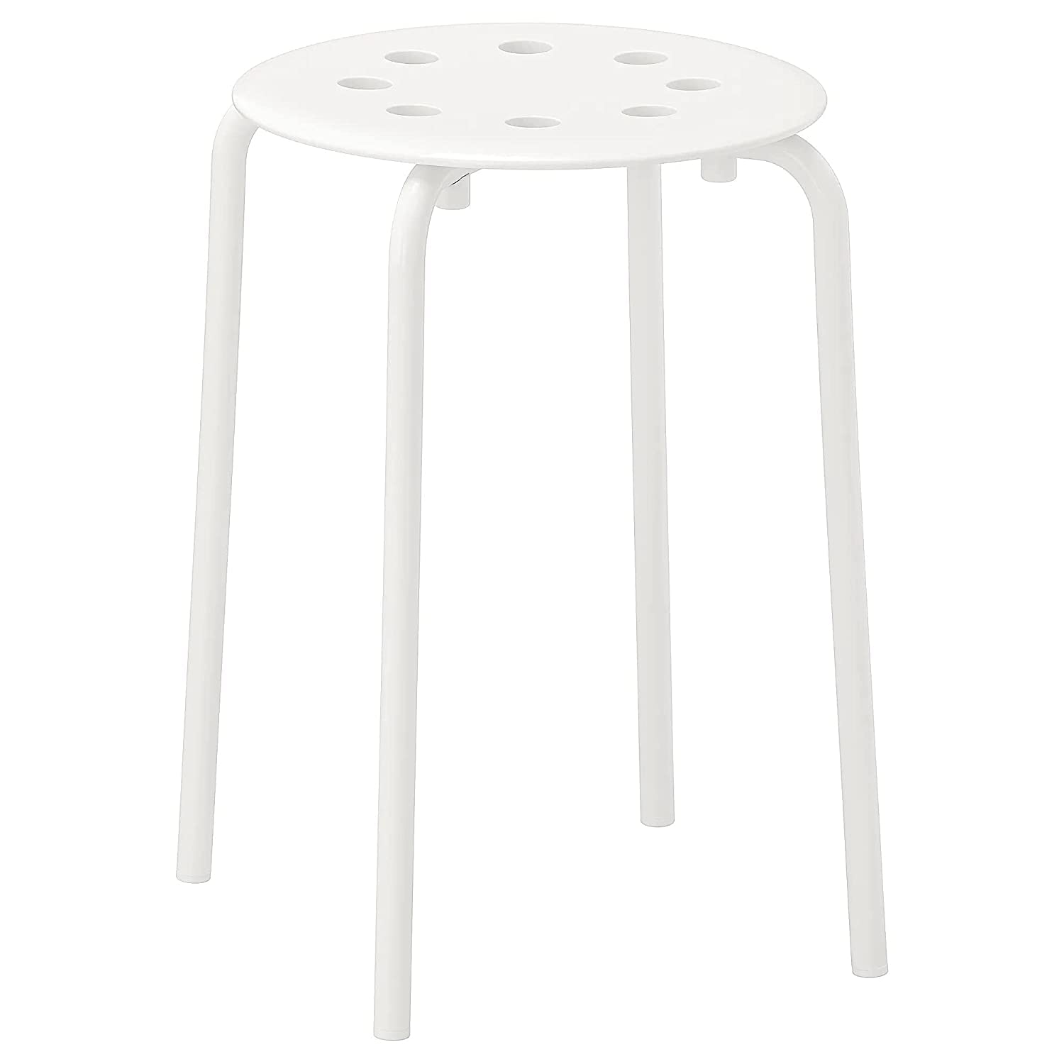 Marius Durable Stool- 45 cm - by STOCKLAND (White 45 cm) (Steel,Polypropylene plastic)