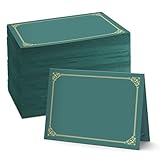 BELLE KR® Green Certificate Holders 8.5 x 11, 100 Pcs - Used as Award Certificate Folders with Gold Foil Border for Letter Size 8.5