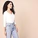 Amazon Essentials Damen Regular-Fit-T-Shirt 3/4-Ärmeln V-Ausschnitt (In Übergröße Erhältlich), Weiß, M