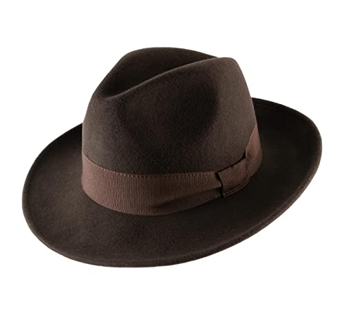 Classic Italy - Sombrero Fedora Plegable Impermeable Fedora - Talla 53 cm - Marron Cover