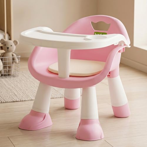 Image of Baybee Booster Seat for Baby | Feeding Chair with Tray | Portable Dining Seat for Toddlers | Baby Feeding Solution for Home & Travel (0-6 Years, Pink)