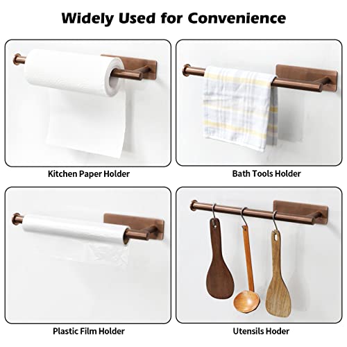 Image of theaoo Rose Gold Paper Towel Holder - Under Cabinet Paper Towel Holder for Kitchen, Adhesive Paper Towel Roll Rack for Bathroom Towel, Wall Mounted Paper Towel Rack, SUS304 Stainless Steel