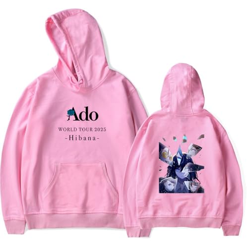 Ado Merch Hibana Tour 2025 - Sudadera con capucha para hombre, rosa, XS