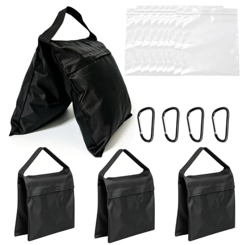 4Pcs Photography Sandbags for Photography Video Equipment, Sand Bags for Weight - Sandbags Used for Backdrop Stand, Photo Tripod, Canopy Legs, Pop up Tent, Umbrella Base or Picnic Table