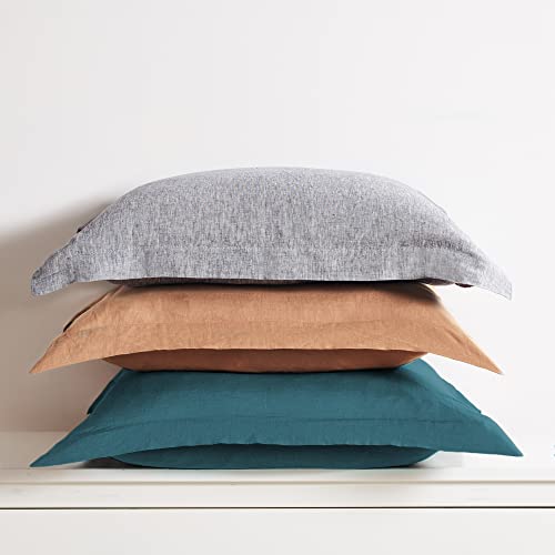 Image of Levtex Home - 100% French Flax Linen - Euro Sham - French Flax Washed Linen - Sandstone - Sham Size (26x26in.), No Insert
