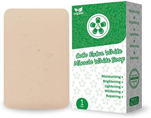 ARBUTEE | ORGANIC CoCo Extra White Brightening Acne Soap-B3 Glutathione Alpha Arbutin-Shea Butter- Removes dead skin cells, dark spots | NO SLS, NO Paraben, Cruelty Free(1 Bar, CoCoWhite+Mesh)