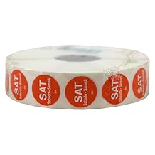 DayMark Day of the Week Permanent Label, Saturday, 3/4" Circle, Orange Roll of 2000