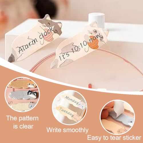 IEBTWN 3 Stück Klebezettel Klein, Post Its Klein, Haftnotizen Set, Süße Katze Seitenmarker Aufkleber, Für Büro, Zuhause, Schule, Studenten, Ideale Haftnotizen Für Kinder Und Erwachsene