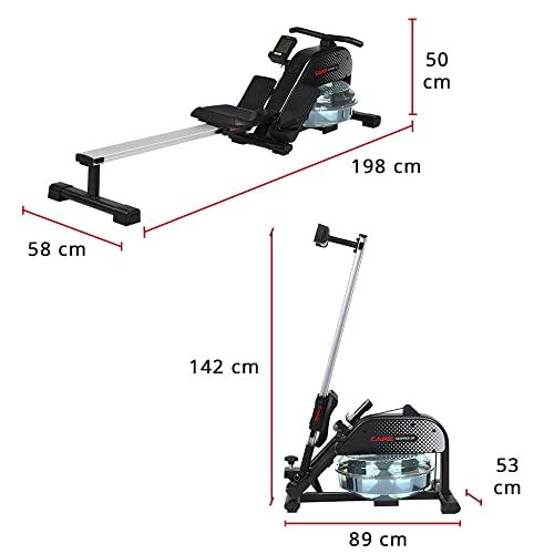 CARE FITNESS Wasser Rudergerät für Zuhause Skipper SP - Mit Wasser Widerstand - LCD-Display mit 6 Funktionen… – Bild 5