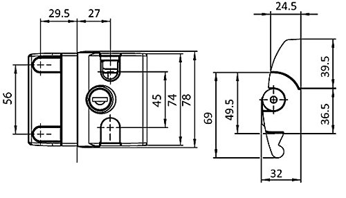 3D24 eu Fallen Closure Compact, gleichschließend, Aluminium, schwarz verpulvert