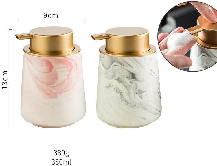 Kitchen Soap Dispenser Soap Dispenser Ceramic Foaming Bottle Refill Bottle Hand Soap Shampoo Shower Gel Home Bottle Hotel Bathroom Press Bottle Bathroom Soap Dispenser(A)
