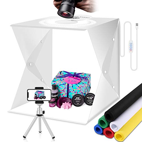 Mini tragbares fotostudio fotobox Lichtzelt Faltbare Lichtzelt lichtbox fotostudio mit Mini-Stativ und 6-Farben…