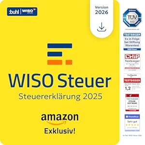 WISO Steuer 2026 Amazon Exclusiv (für Steuerjahr 2025) Für Windows, Mac, Smartphones und Tablets | Digitaler Download