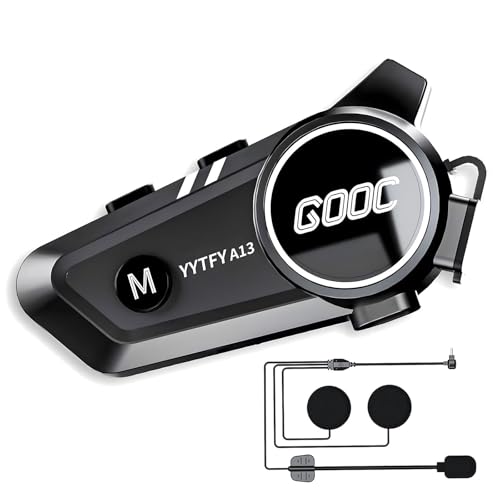 Auriculares Bluetooth para motocicleta con intercomunicador y batería de 1500 mAh IP67