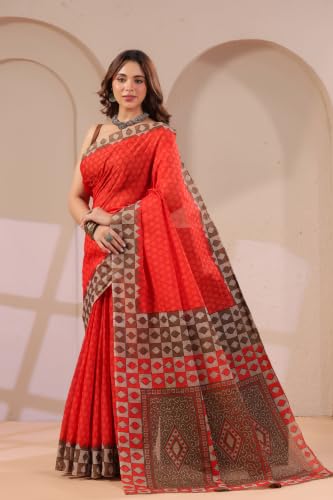 Image of TAMAIRA FASHION Mulmul Pure Cotton Saree For Woman |Office Wear Daily Wear Sarees For Women Without Blouse Piece(Available in 15 Colours)
