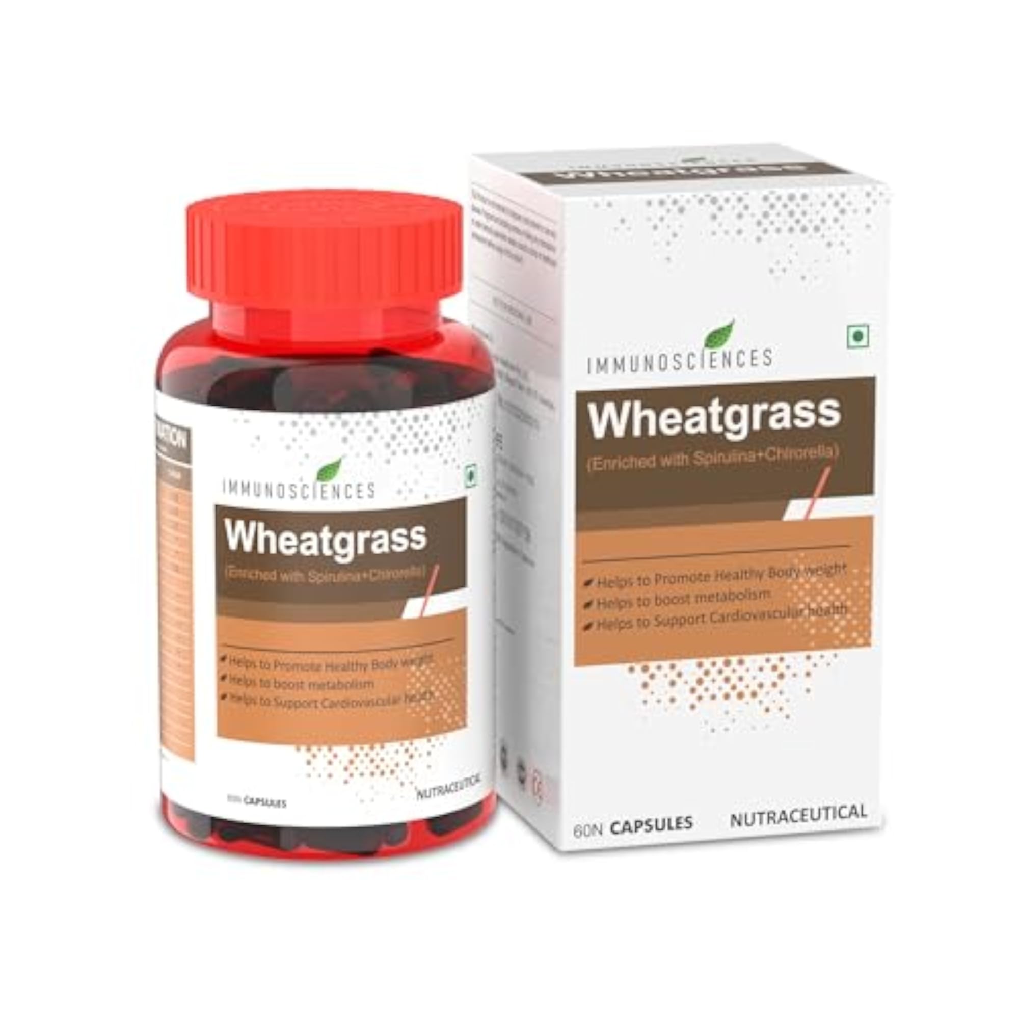 Organic Wheatgrass Capsules, 100% Natural Detox & Immunity Booster