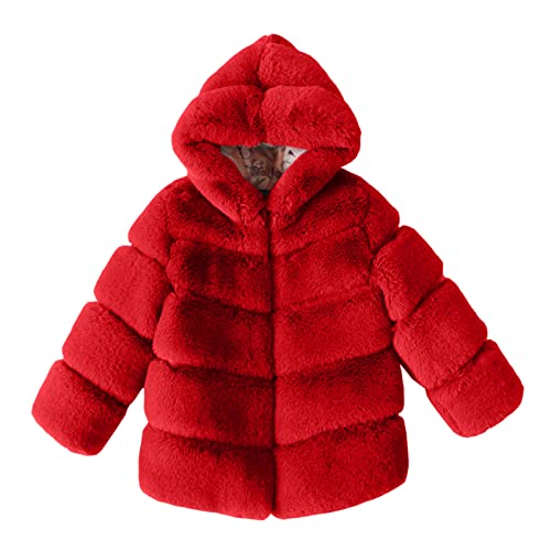 Toddler Girls Faux Fu𝐫 Fleece Jacket Winter Thick Warm Windproof Coats Infant Kids Casual Fashion Winter Coats Toddler