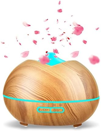 Essential Oil Diffuser 300ml Baby Room Aroma Ultrasonic Aromatherapy Fragrant Oil Vaporizer Mist humidifier Air Purifier with 7 Colors LED Night Lights Waterless Auto Shut-Off and 4-Timers