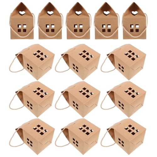 Boîtes à biscuits marron MOBUTOFU en papier lot de 50 pour mariage et cadeaux d'invités