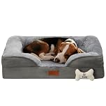 Fur & Bone Medium Dog Bed (70 x 58 x 18 cm) – Dog Bed with Soft Cushion, Orthopedic Dog Beds, Removable Plush Velvet Cover, Waterproof Layer, Non-Skid Bottom - Supports Better Sleeping Positions