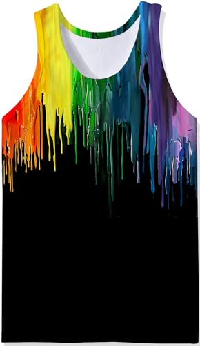 Camiseta sin mangas con estampado 3D Raisevern de gran realismo visual, negro multicolor XXL