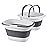 Goderewild 2 Pack Large Collapsible Mop Bucket 4.2 Gallon(16L) with Handle for House Cleaning, Space Saving Outdoor Multiuse Foldable Water Pail for Camping, Fishing, RV(2, Grey)