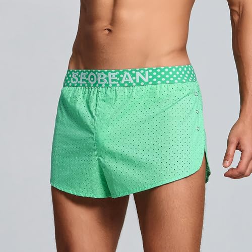 Mens Boxers Underwear - Cotton Low-Rise Comfortable Home Shorts with Air Hole - Mens Boxershorts Sleepwear for Men3