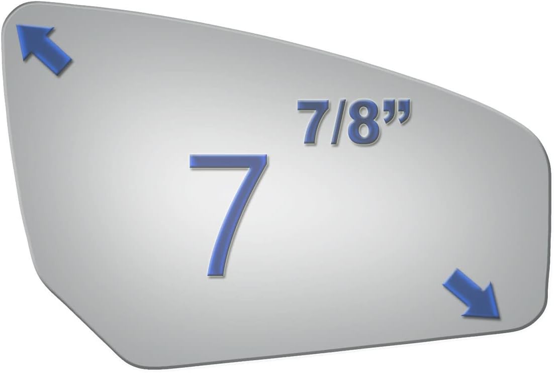 JZSUPER Side Mirror Glass fit for 2007 2008 2009 2010 2011 2012 Nissan Sentra Passenger Right Side RH Convex, Including Adhesive (Non Towing Mirror Glass) (Non Heated) Chroem Passenger mirror glass