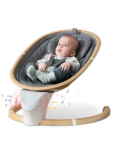 Baby Swings for Infants, Infant Swings with Music, 5 Speeds and Remote Control, Compact Baby Swing for Newborns Boys Girls