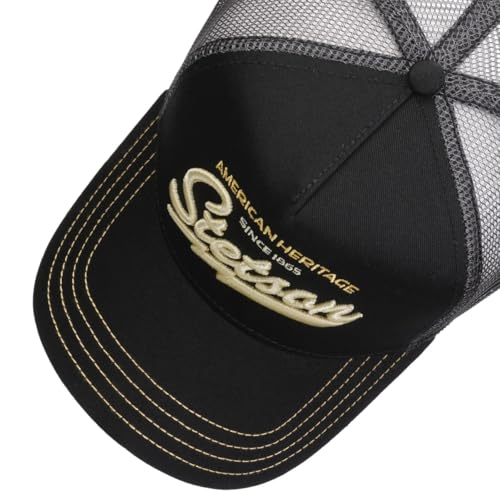 Stetson Since 1865 Trucker Cap One Size (ca. 56-60 cm) Herren - Schirm & Front aus 100% Baumwolle - Größenverstellbar - Meshcap mit Netzeinsatz - Schirmlänge 7 cm - Sommer/Winter